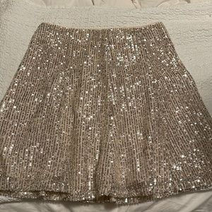 Silver sequin mini skirt